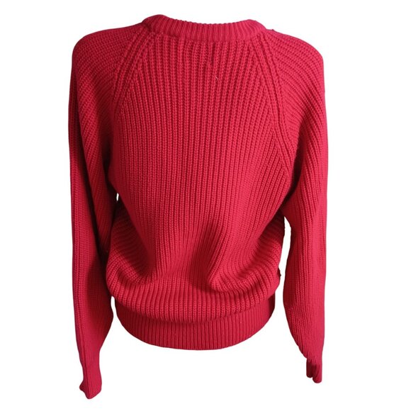 Vintage Medium Women's Crewneck Sweater MP Petite Red Knit 1990's Mommy - Picture 4 of 5